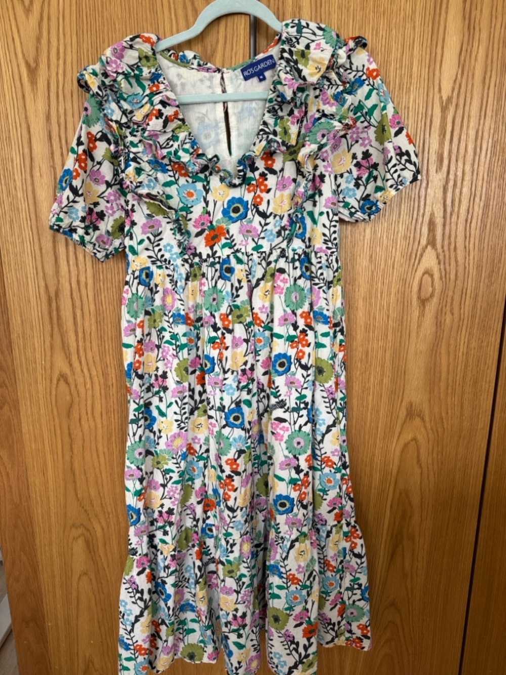 Ro’s Garden Visha Floral Ruffle Midi Dress - Medium